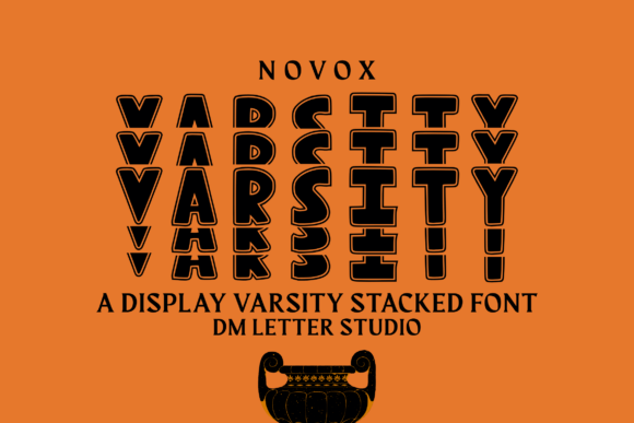 Novox Varsity Stacked: Bold Font for Sporty Designs